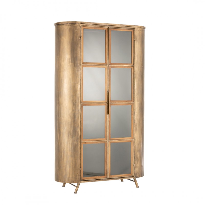 CABINET ANTIQUE GOLD 2 DOORS CURVED - CABINETS, SHELVES